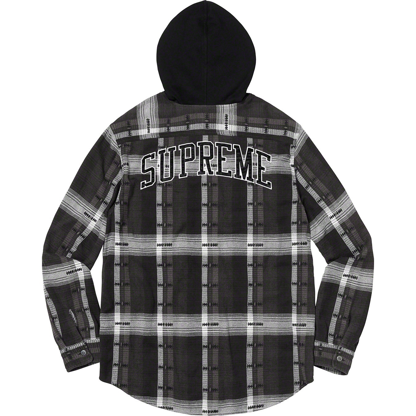 Hooded Jacquard Flannel Shirt view 8